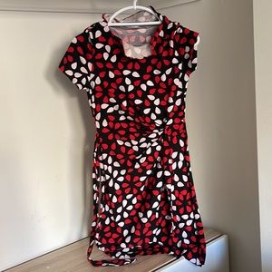 Diane Von Furstenberg Dress - Black with Pink, Red petals - Size US 2